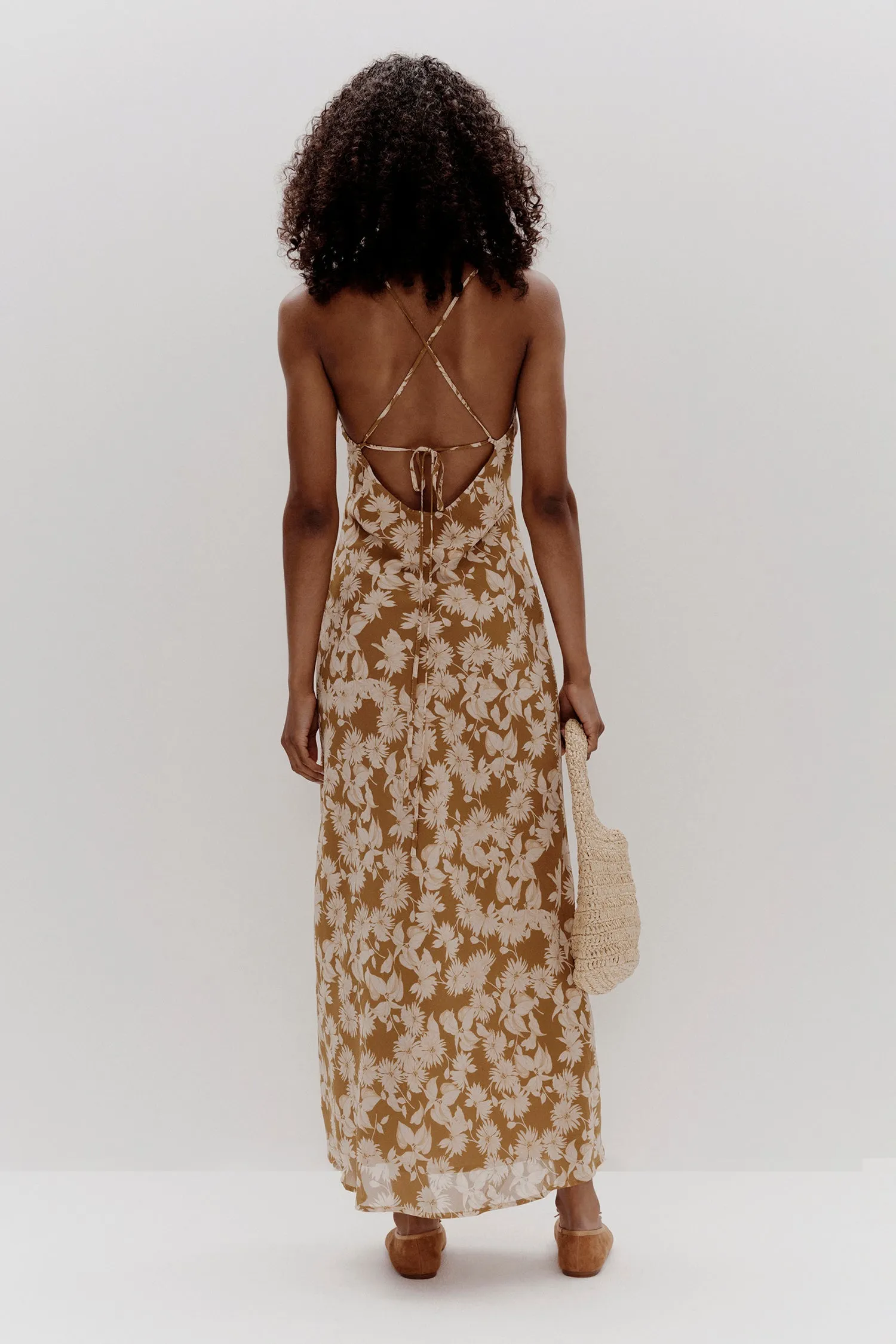 Carmen Golden Daisy Strappy Maxi Dress