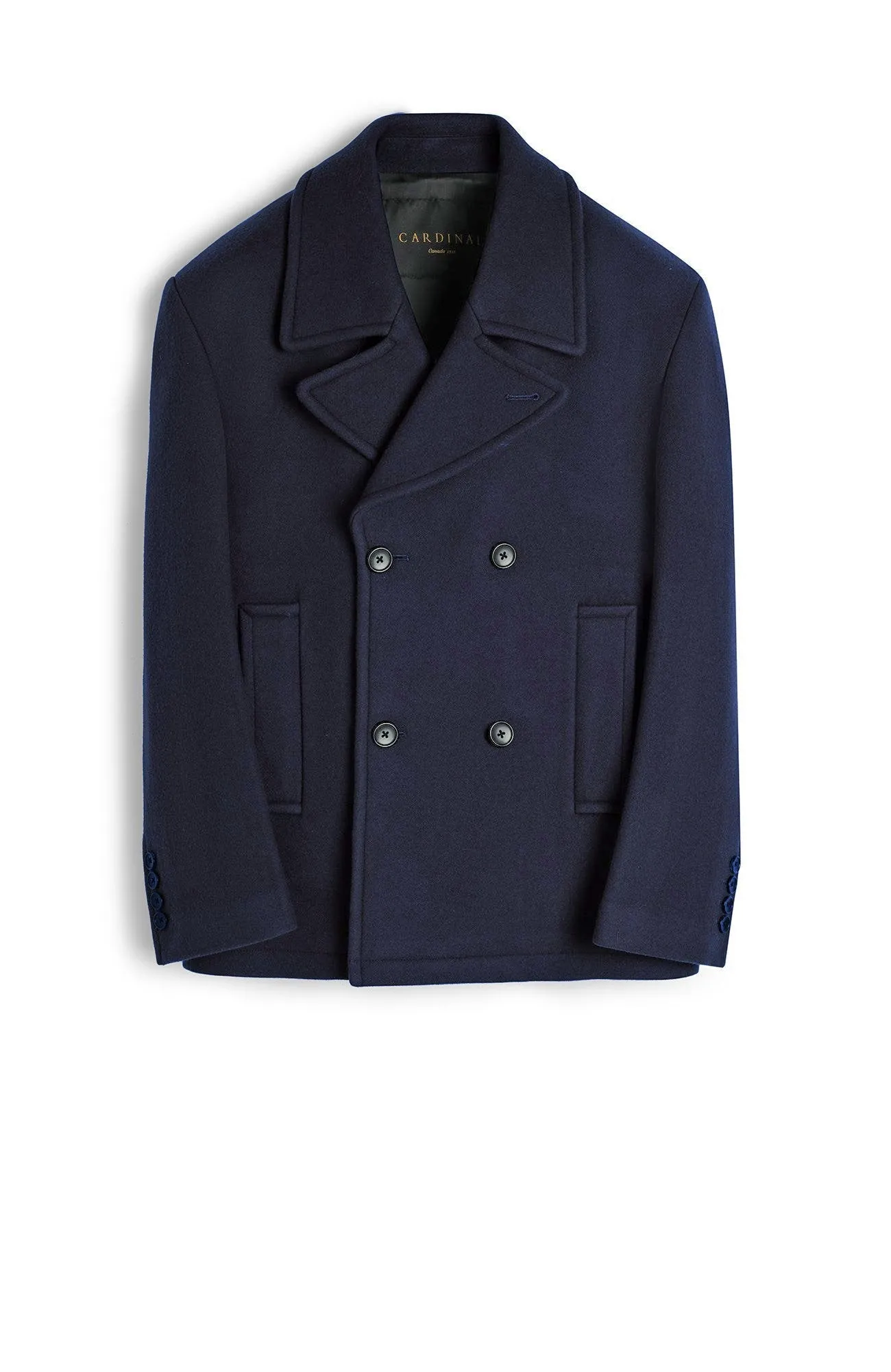 CARRARA NAVY WOOL & CASHMERE PEACOAT