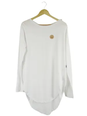 Casa Amuk White Cotton Long Sleeve Teardrop T-Shirt 8 | BNWT