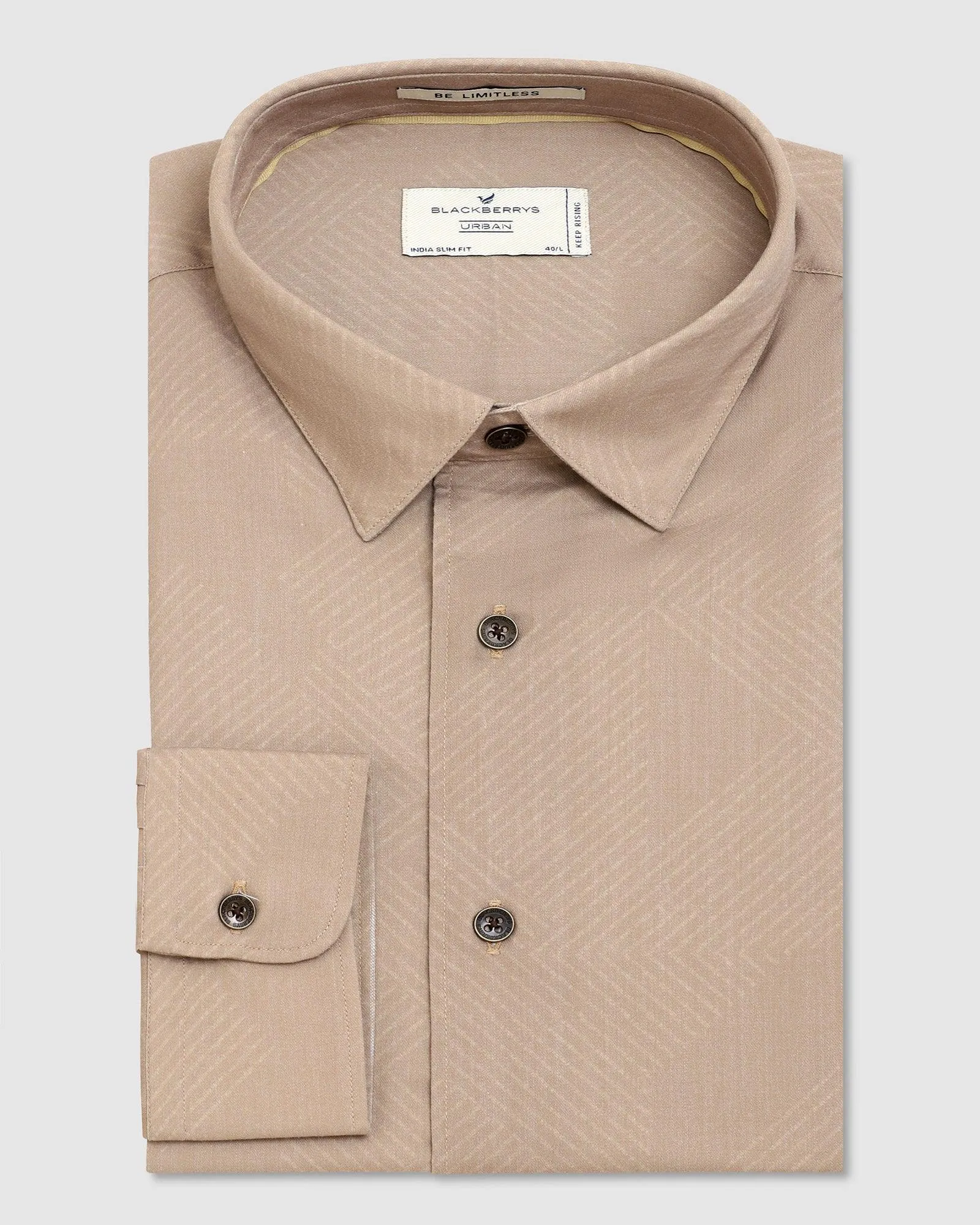 Casual Beige Printed Shirt - Bass