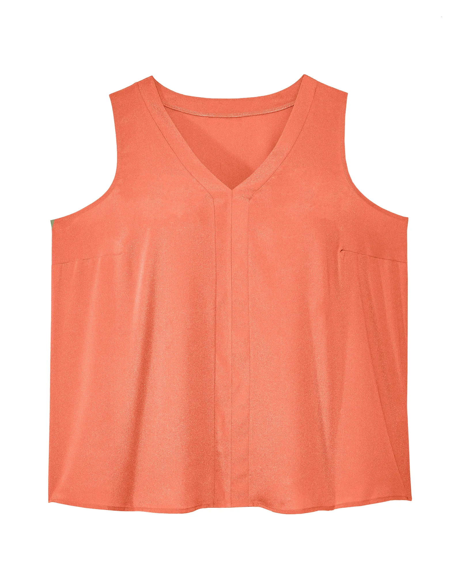 Celia Woven V-Neck Sleeveless Top | Peach