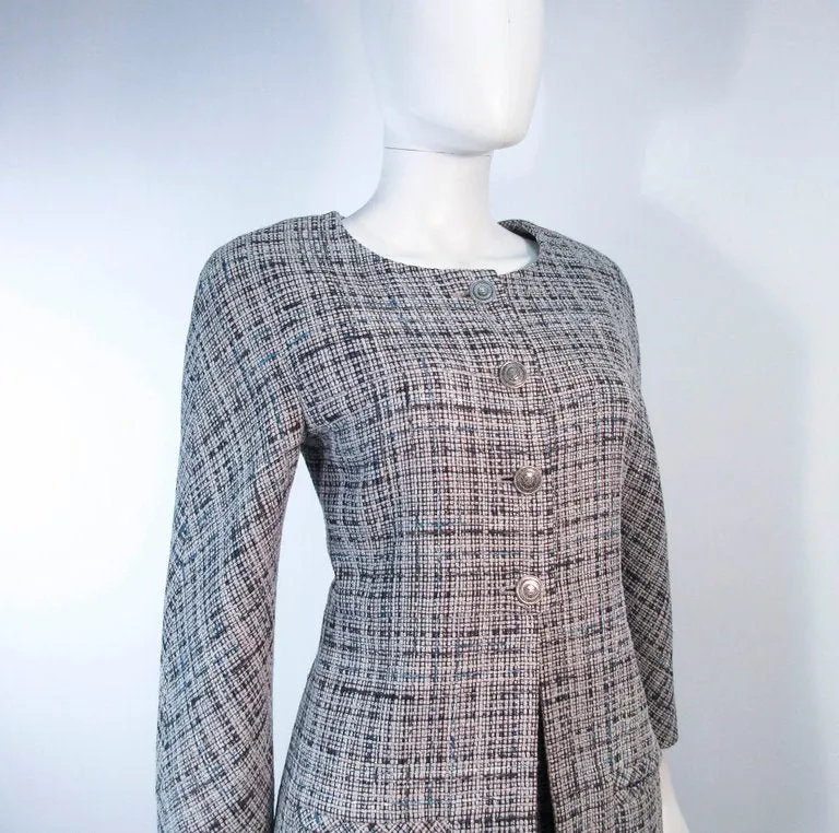 CHANEL Grey and Blue Skirt Suit Size 42