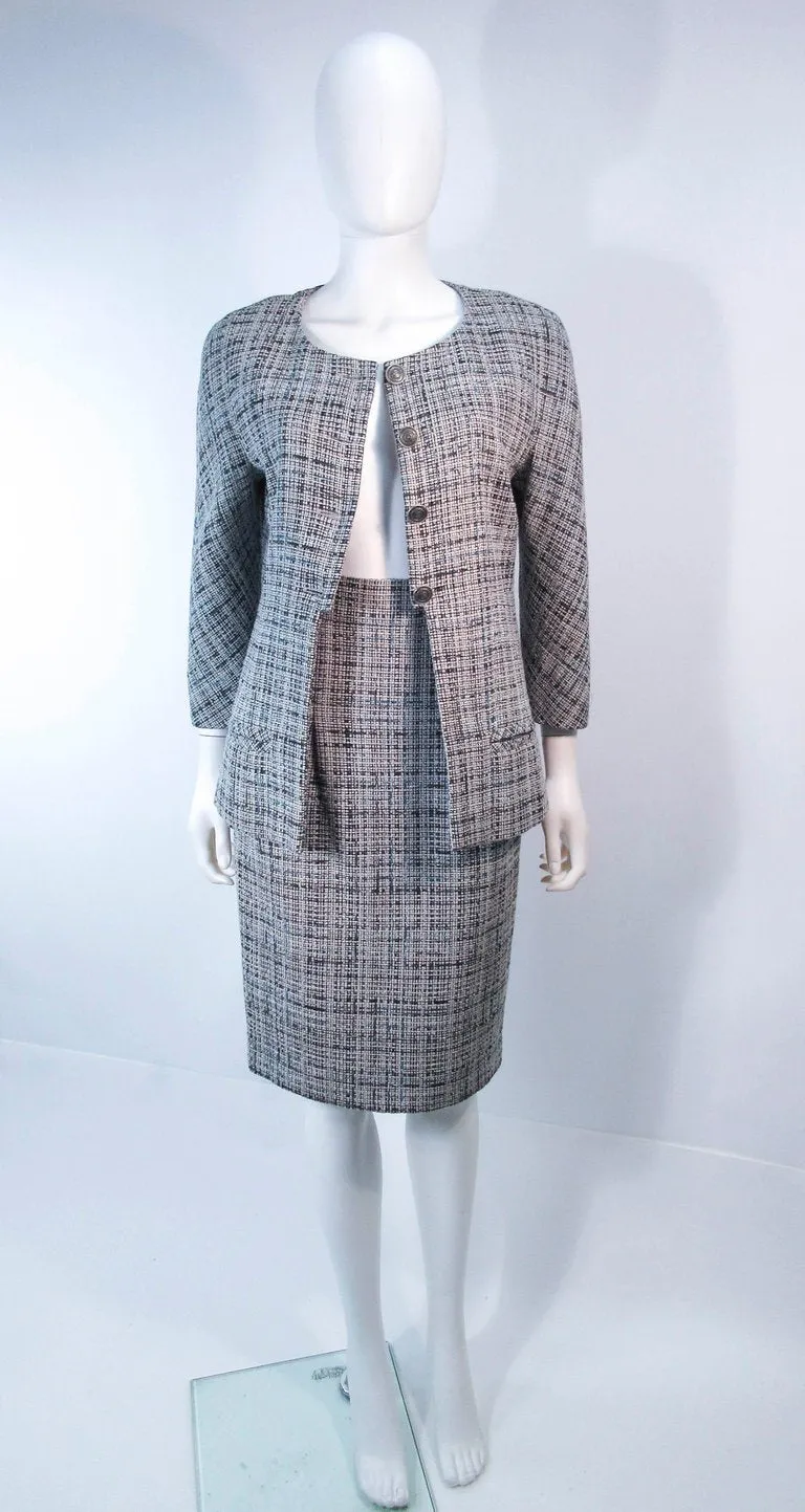 CHANEL Grey and Blue Skirt Suit Size 42