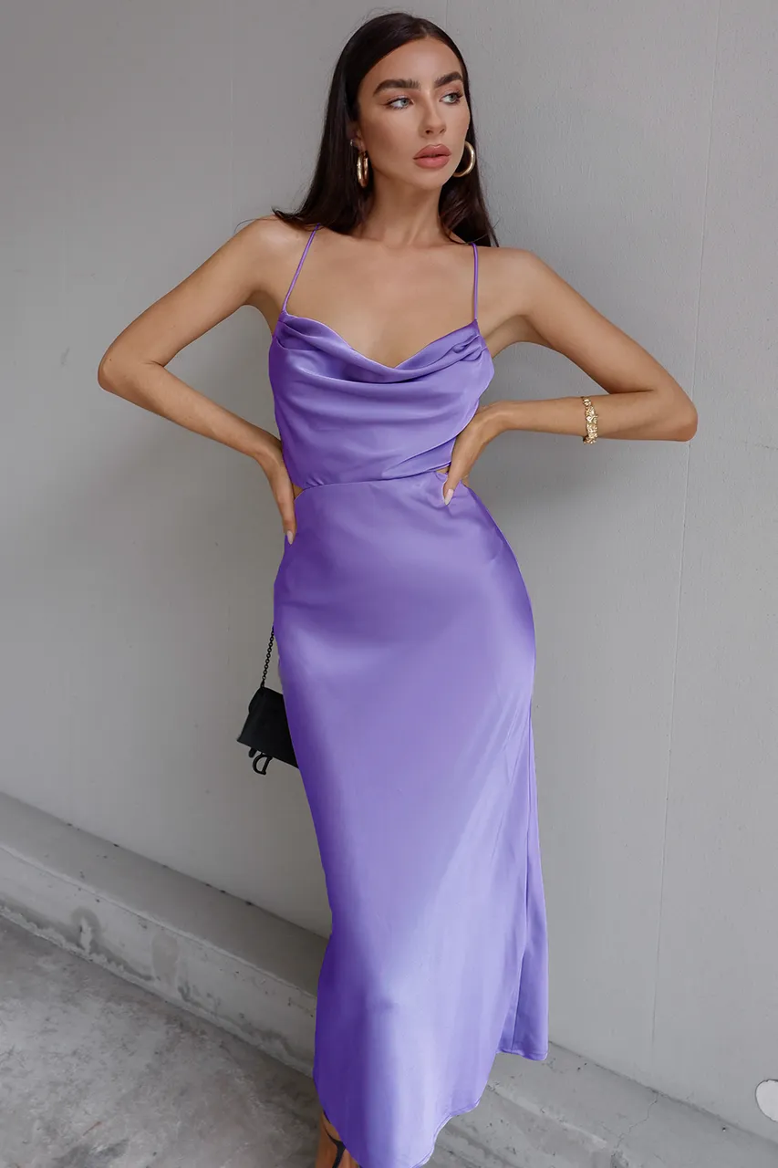 Charis violet slip dress