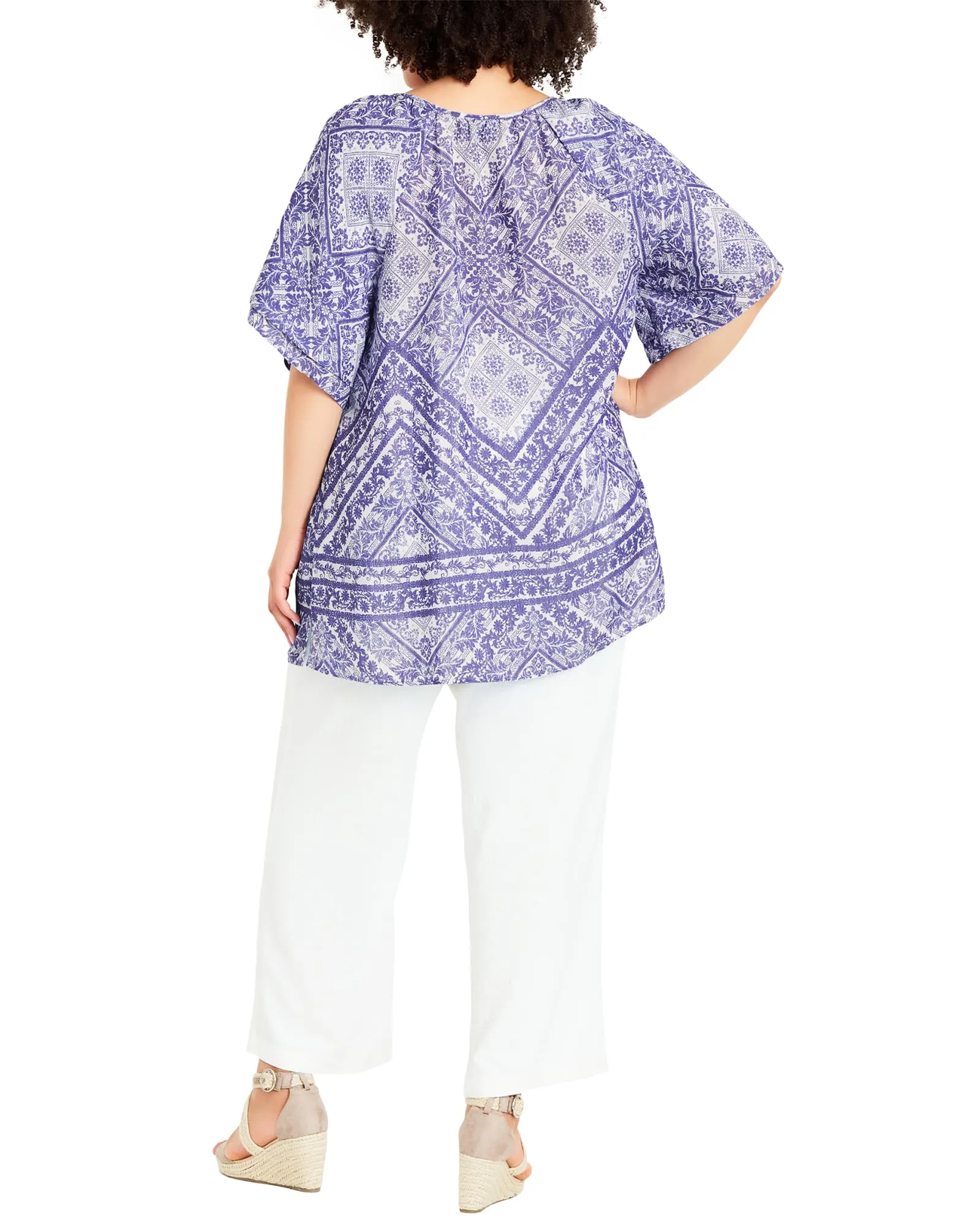 Cheyenne Peasant Top | Fade Blue