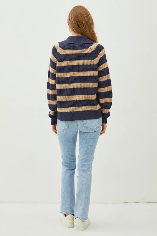 Chunky Striped Collared Pullovers - 2 Colors!