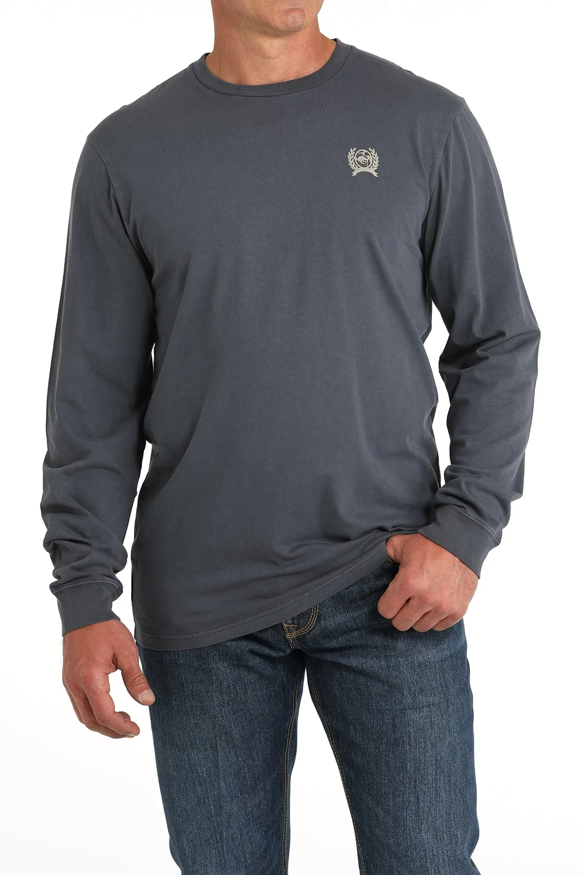 Cinch Men's American Denim Co. Long Sleeve T-Shirt in Blue