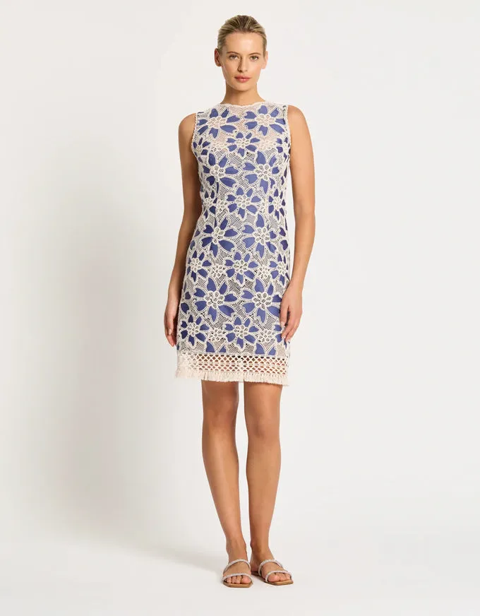 Cleo Shift Dress Indigo/Natural - Australian Made