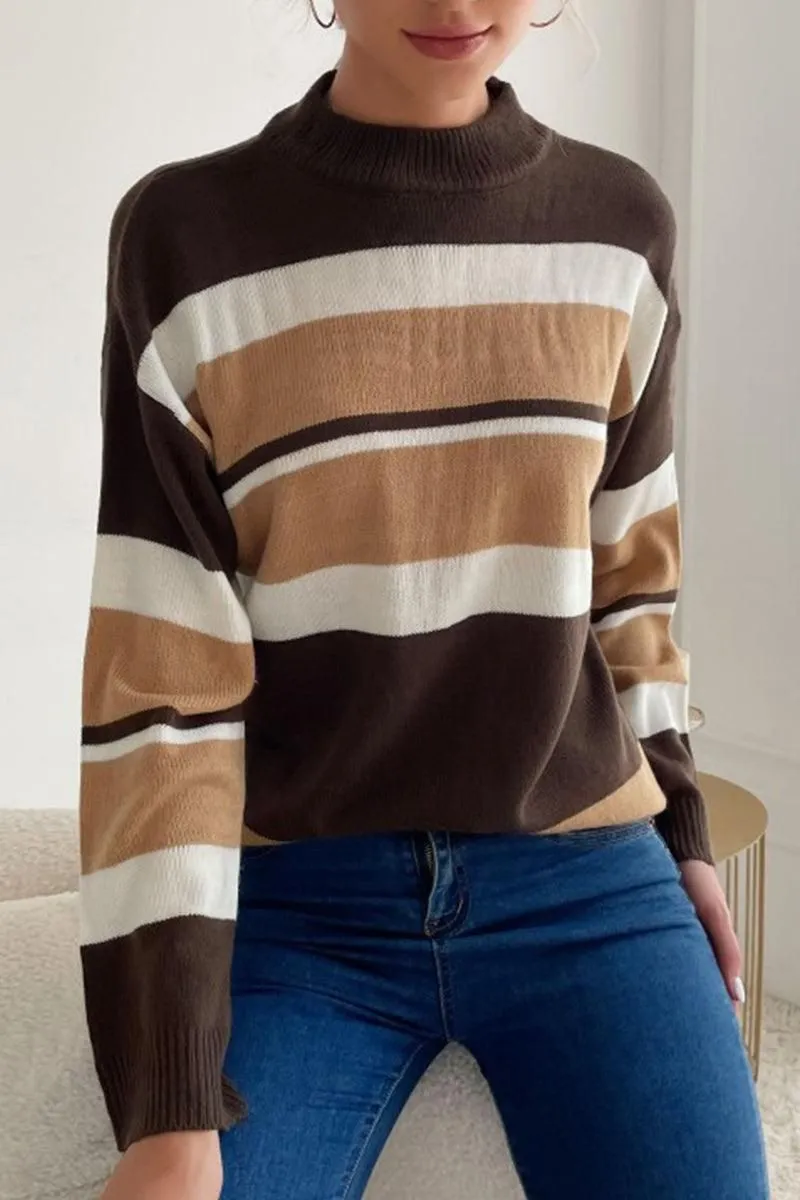 COLOR BLOCK DAILY SWEATER TOP