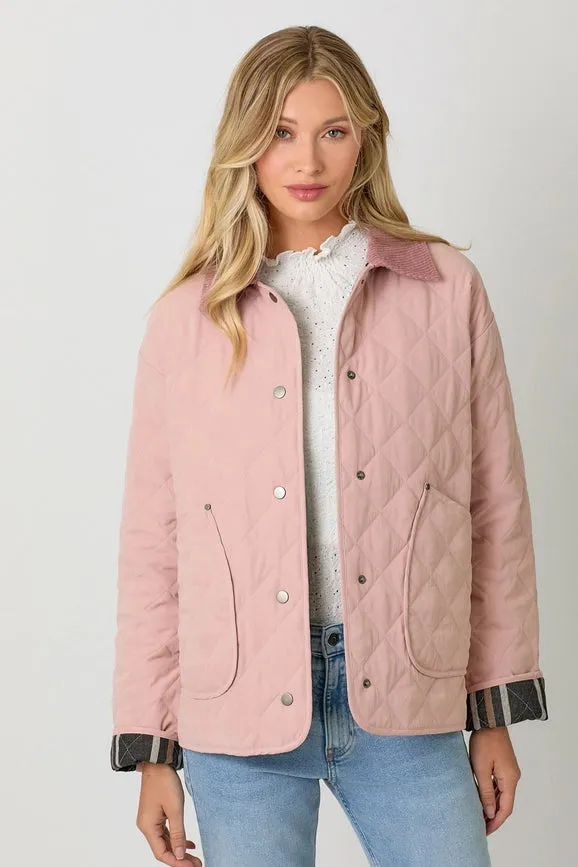 Contrast Quilted Jacket Rose Vanilla