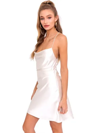 Cowl Neck Crisscross Strap Slip Dress