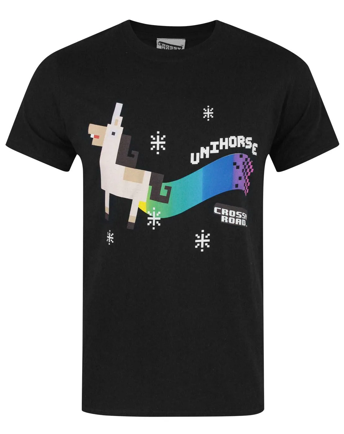 Crossy Road Unihorse Mens Black Short Sleeved T-Shirt