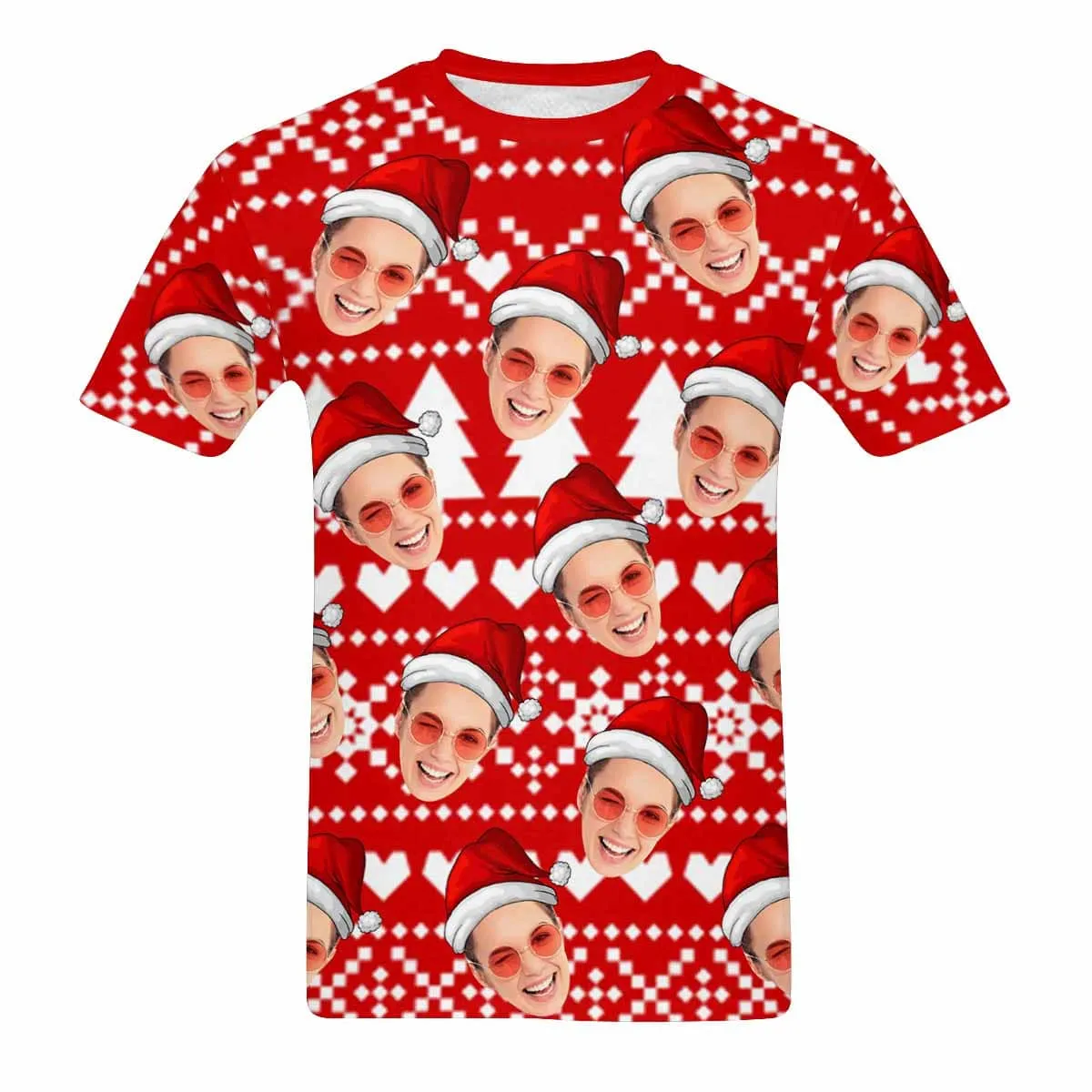 Custom Face Christmas Men's T-shirt