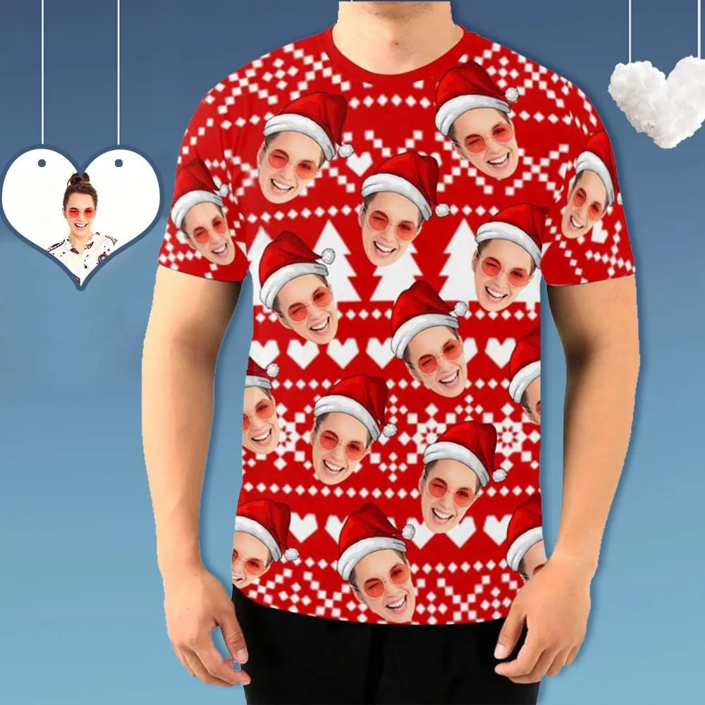 Custom Face Christmas Men's T-shirt