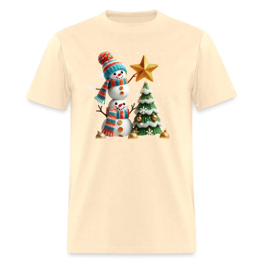 Cute Christmas Funny Snowman Decorating Tree T-Shirt