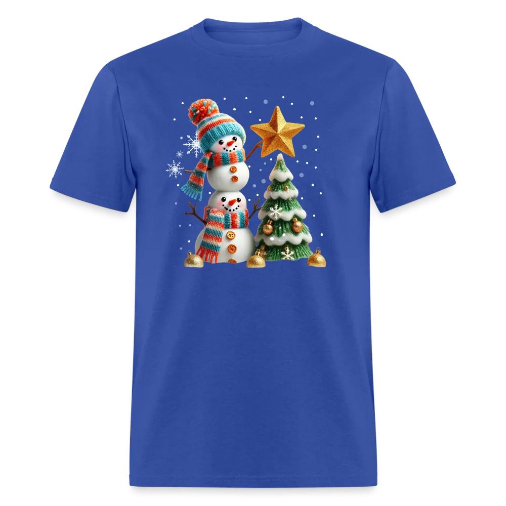 Cute Christmas Funny Snowman Decorating Tree T-Shirt