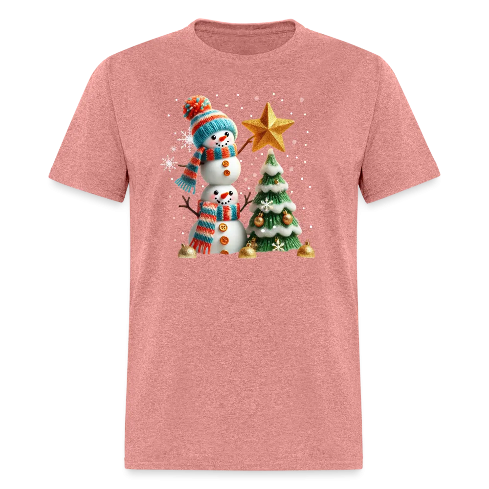 Cute Christmas Funny Snowman Decorating Tree T-Shirt