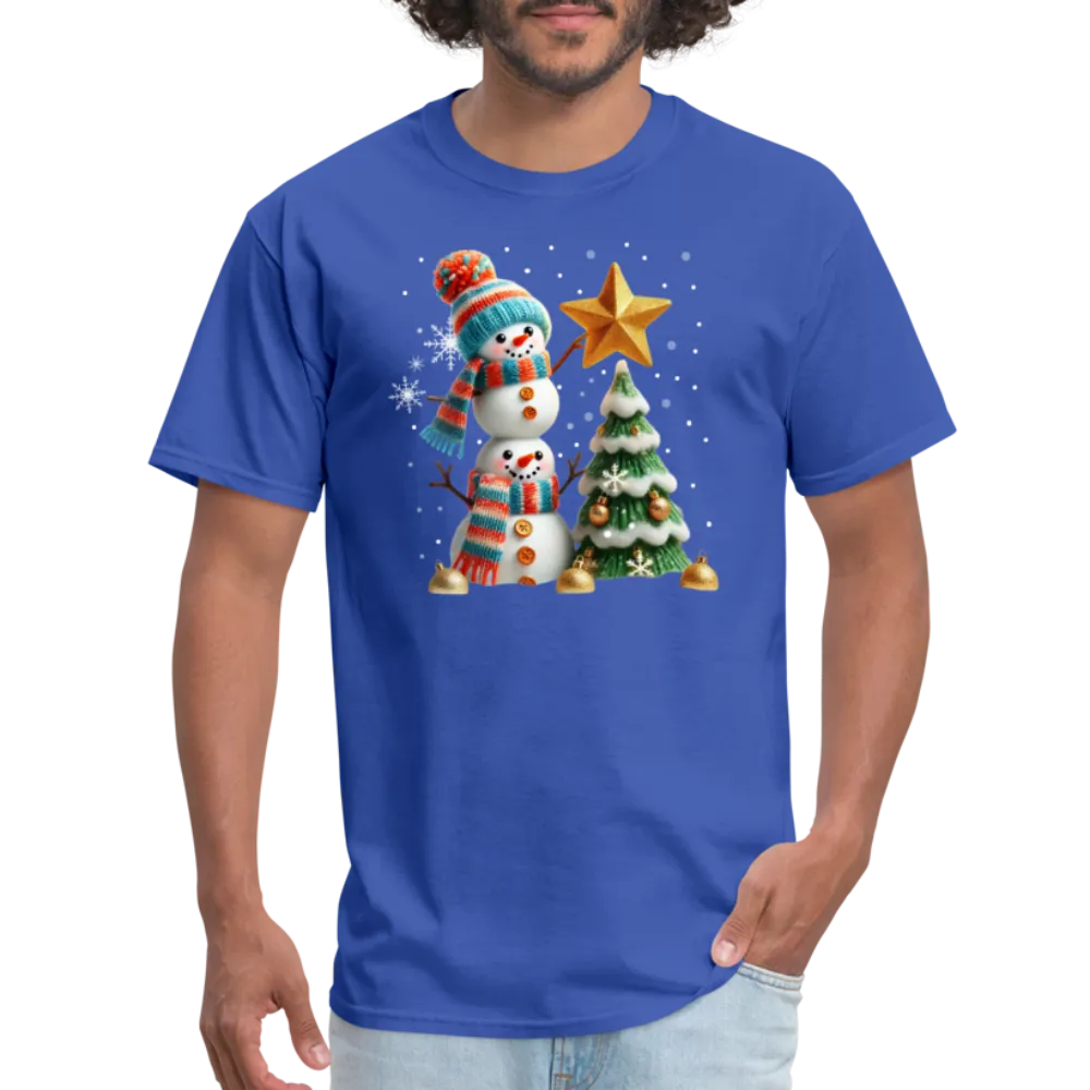 Cute Christmas Funny Snowman Decorating Tree T-Shirt