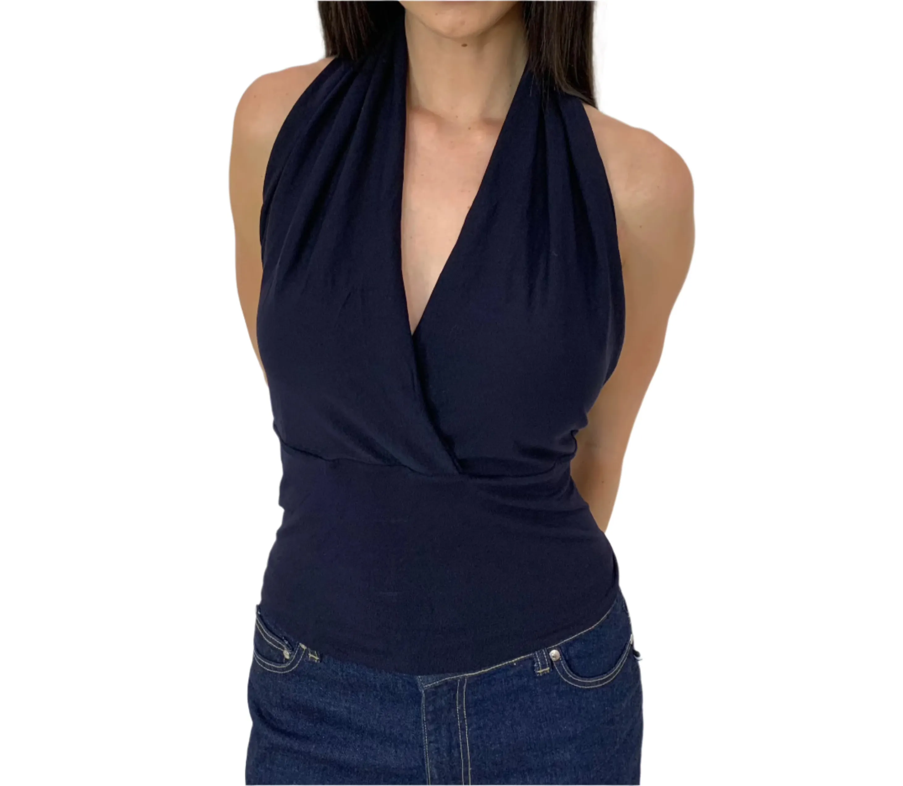 Deta Wrap Top. French Navy