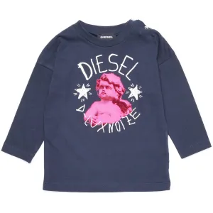 Diesel Babies Navy Luxnoise Design T-Shirt