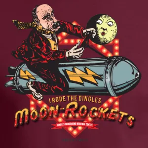 DINGLES FAIRGROUND MOON ROCKET T-SHIRT