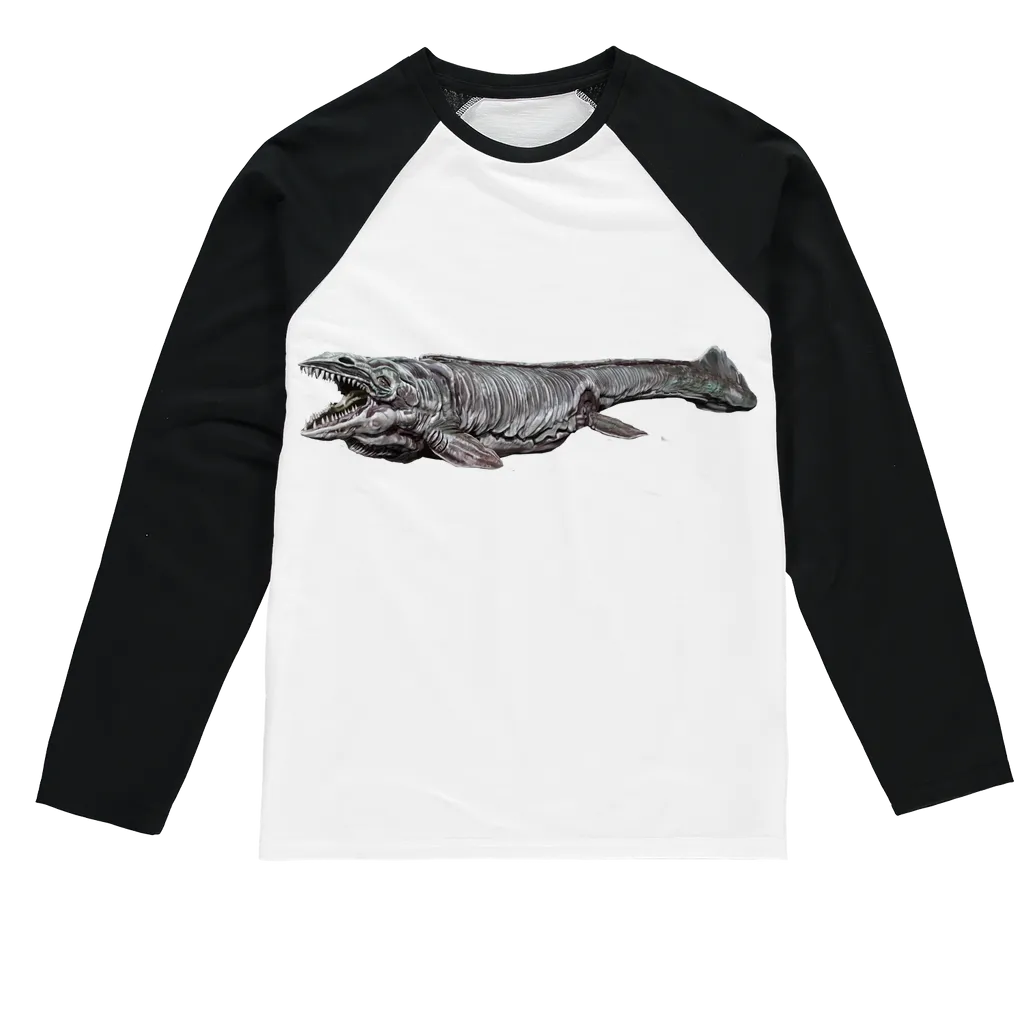 Dino Sea Creature Sublimation Baseball Long Sleeve T-Shirt