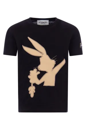 Embroidered Bunny T-shirt (Black) - I23F02G63019000