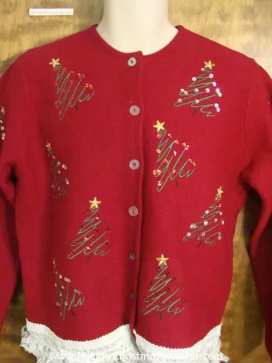 Festive Bling Xmas Trees Ugly Christmas Jumper