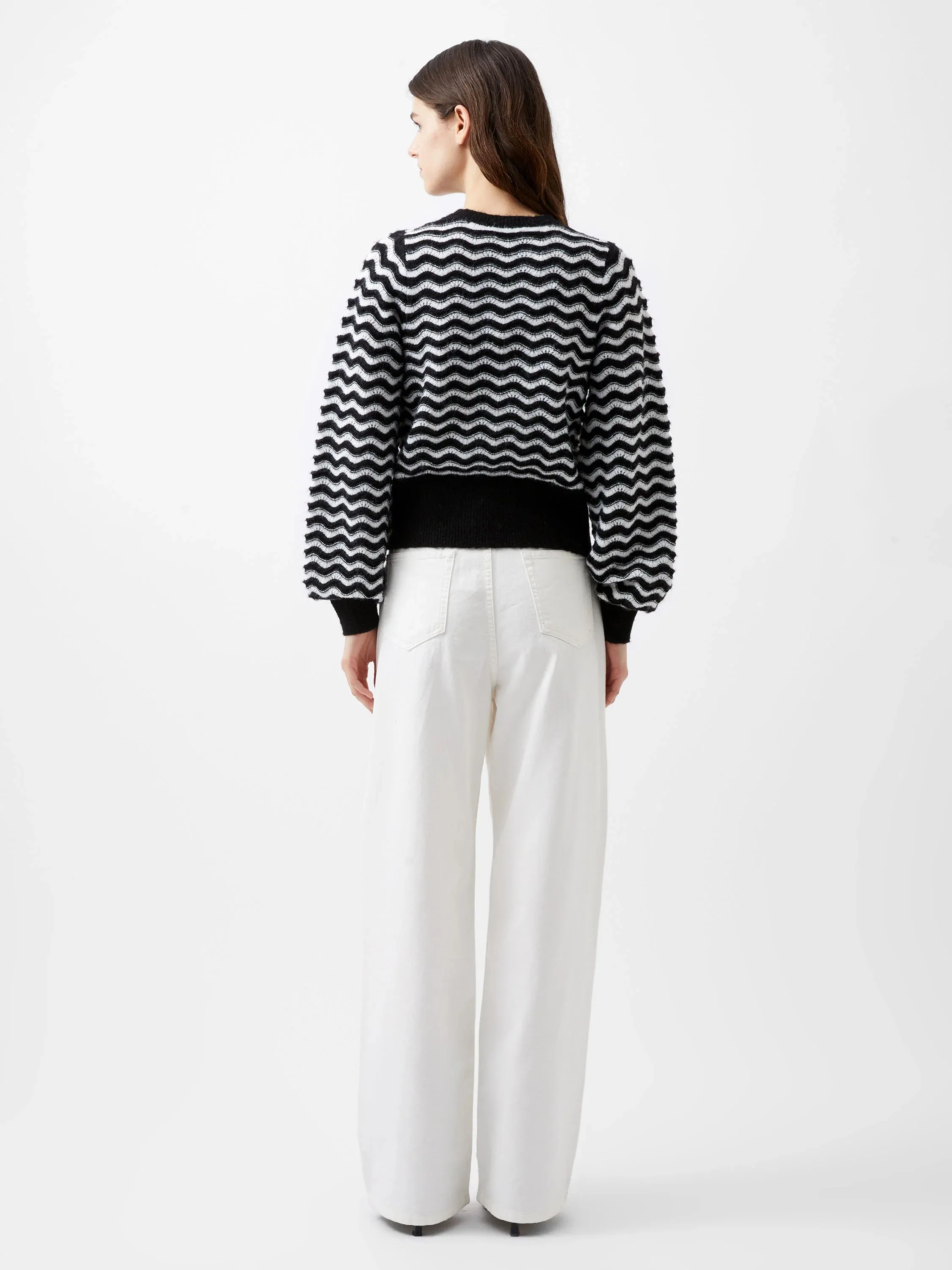 French Connection Natasha Scallop Jumper - Moonless Night/Cream