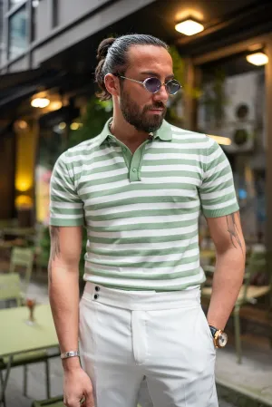 GentWith Rapid Green Striped Polo Shirt - GENT WITH