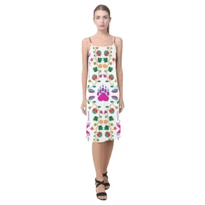 Geometric Floral Fall - White Alcestis Slip Dress