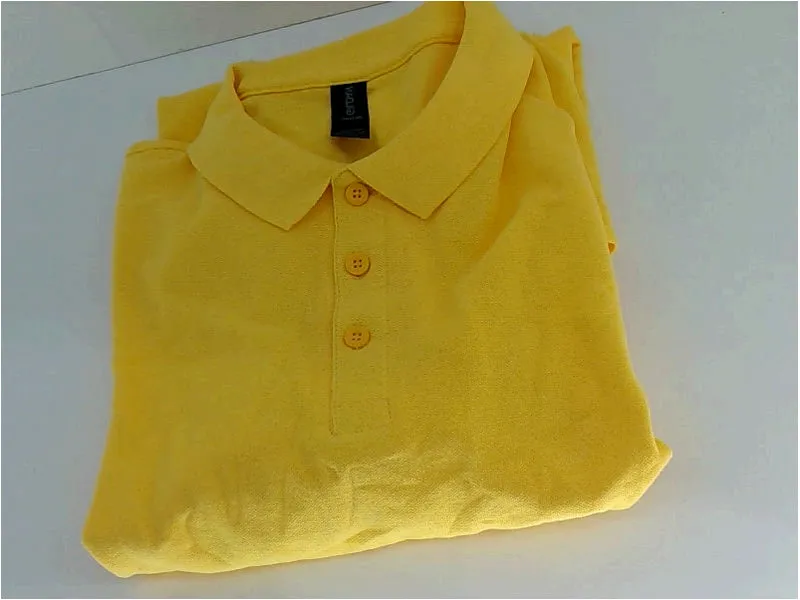 Gildan Mens Short Sleeve Polo Shirt Color Yellow Size Small