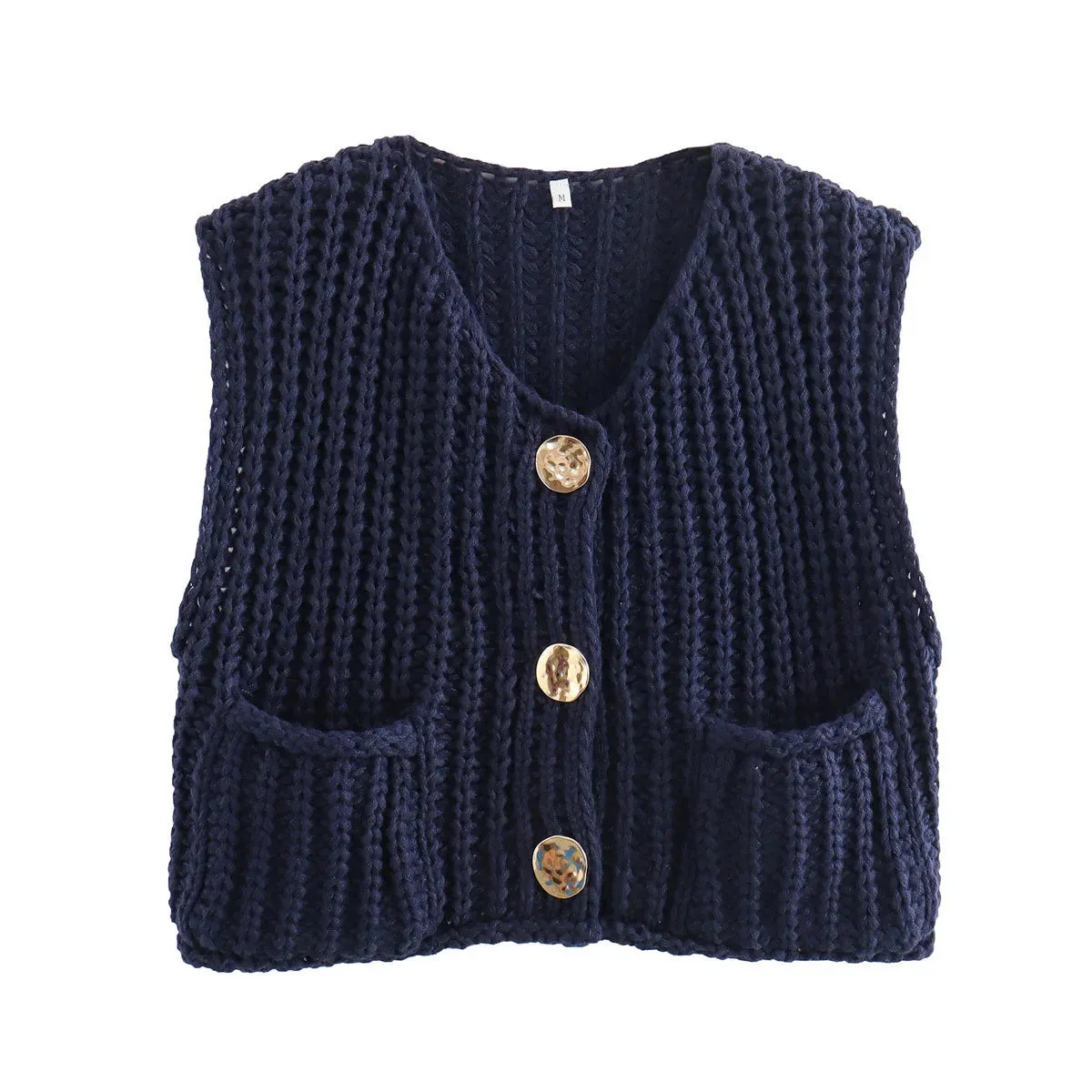 Girlary Korean Fashion Crop Sweater Women Vest Solid Loose Casual Sweater Vest Cable Knit Sweater Vest For Women Luxury Designer Tops