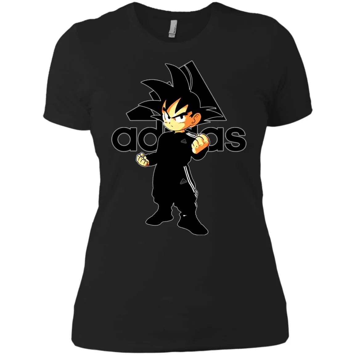 Goku Adidas Black T-shirt Women Cotton T-Shirt