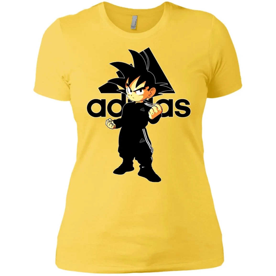 Goku Adidas Black T-shirt Women Cotton T-Shirt