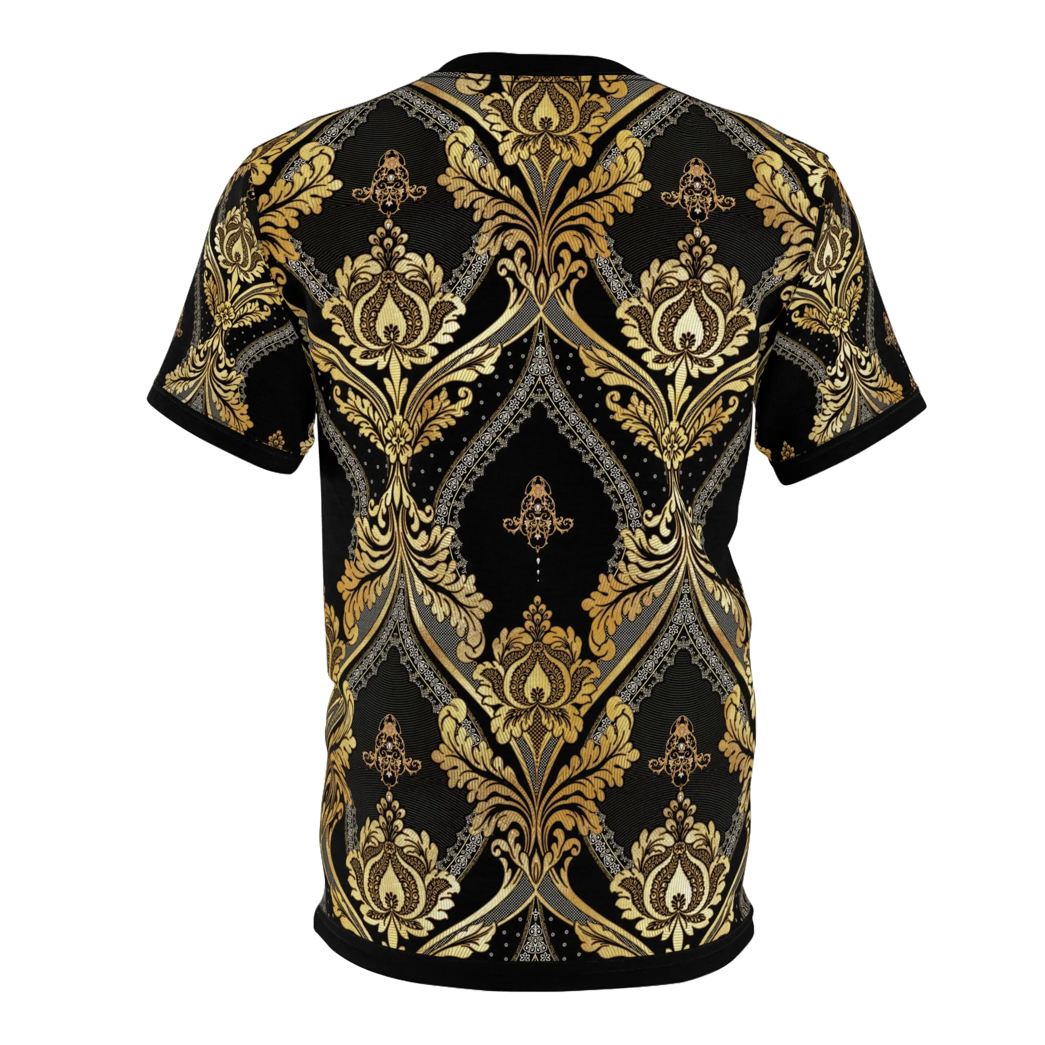 Gold Damask T-Shirt Unisex Tee All Over Print T-Shirt Gold Damask Tee Unisex T-Shirt | 075