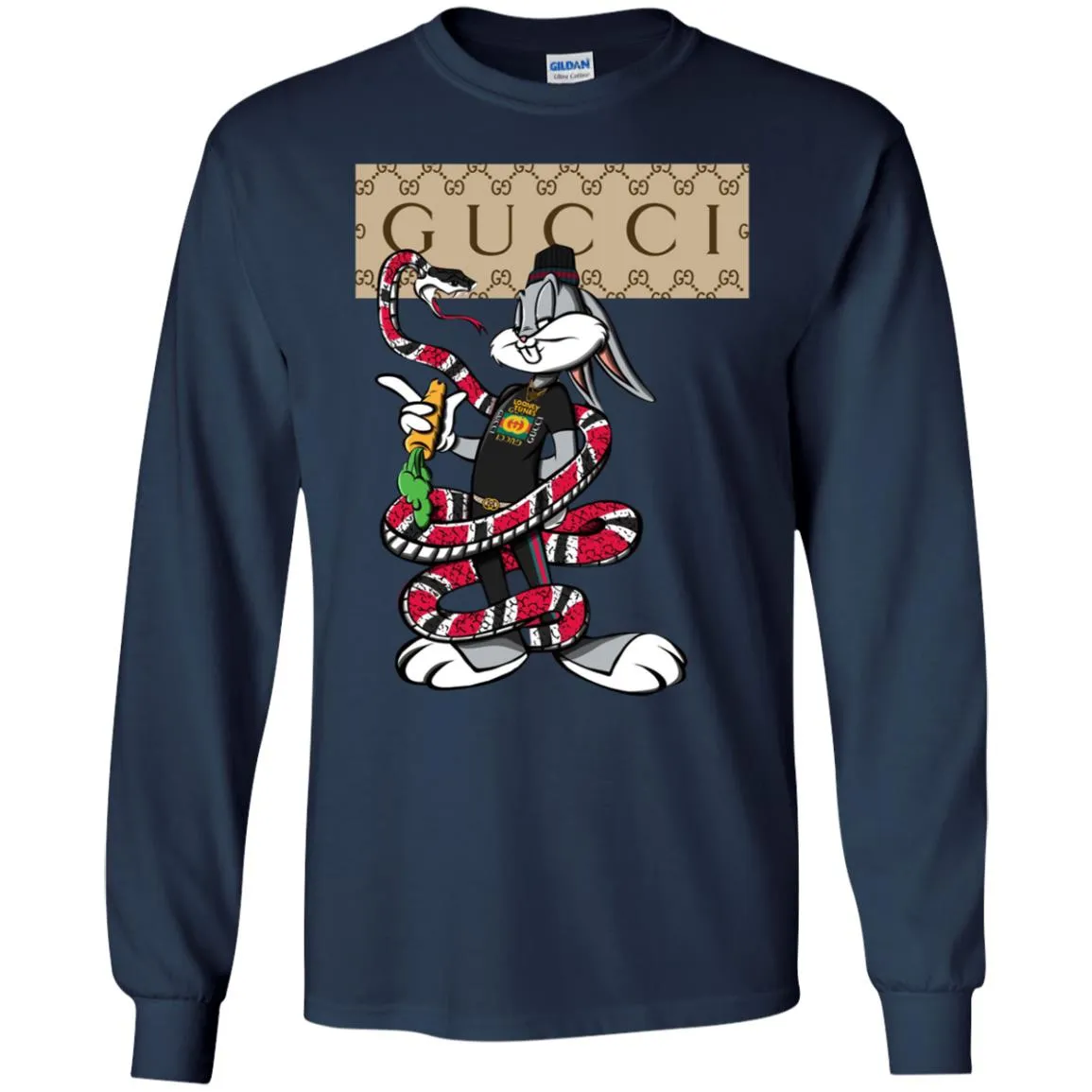 Gucci Rabbit Snake Gift Birthday T-shirt Men Long Sleeve Shirt