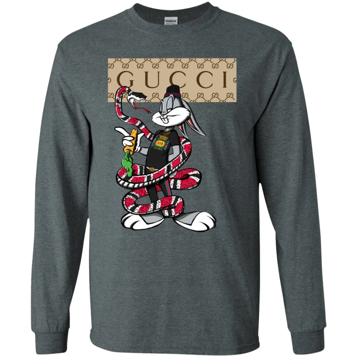 Gucci Rabbit Snake Gift Birthday T-shirt Men Long Sleeve Shirt