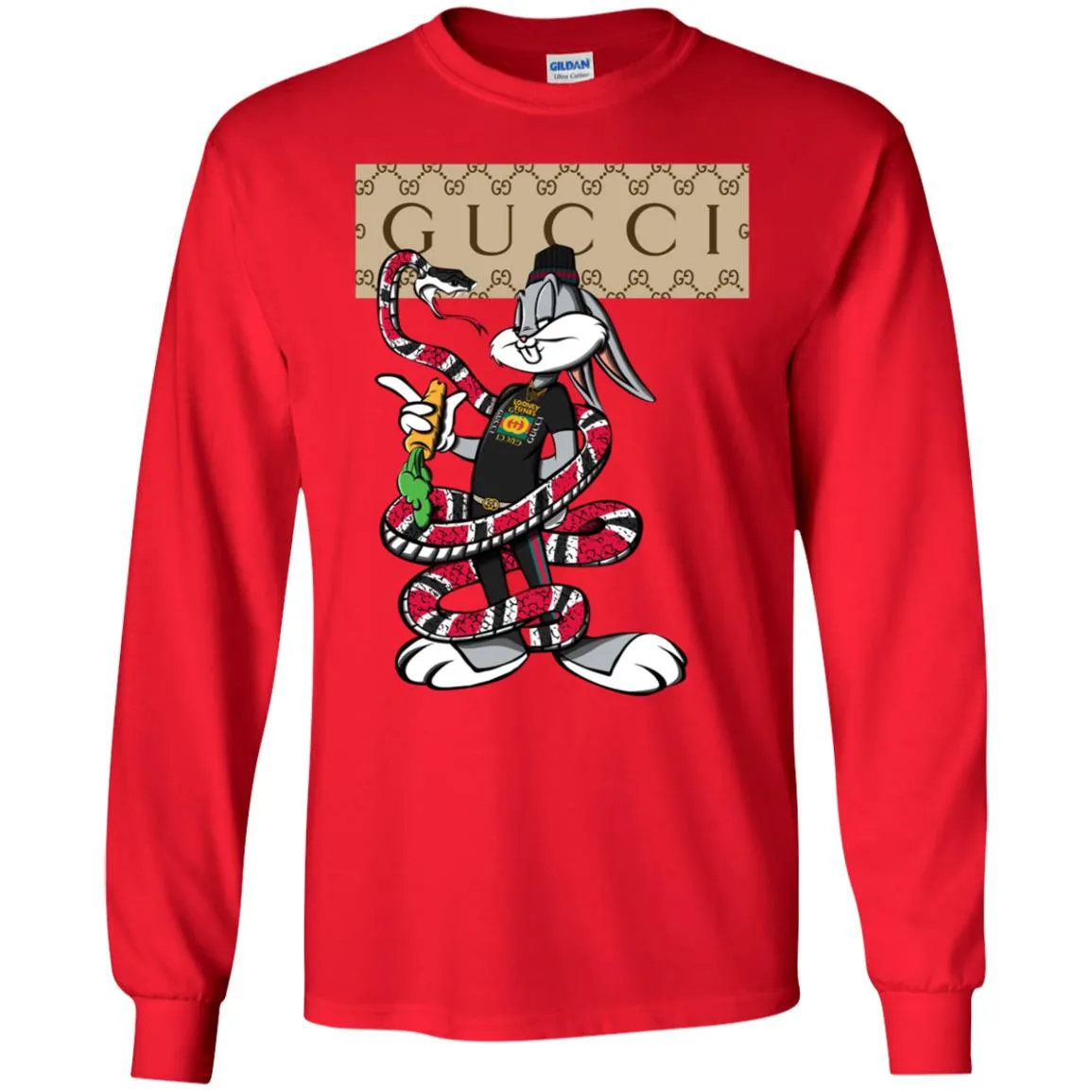 Gucci Rabbit Snake Gift Birthday T-shirt Men Long Sleeve Shirt