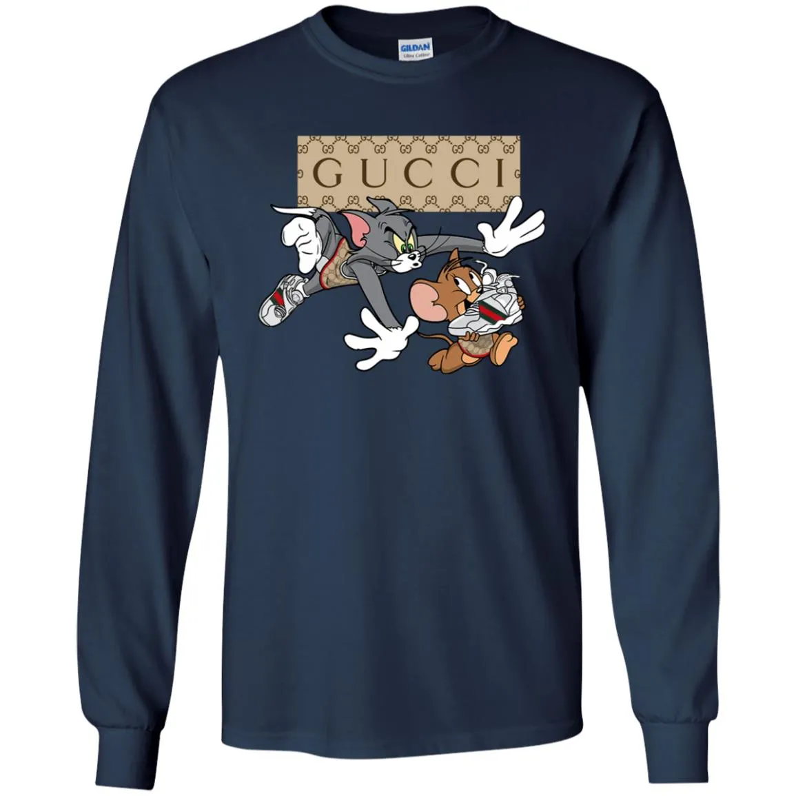 Gucci Tom And Jerry Cartoon T-shirt Men Long Sleeve Shirt