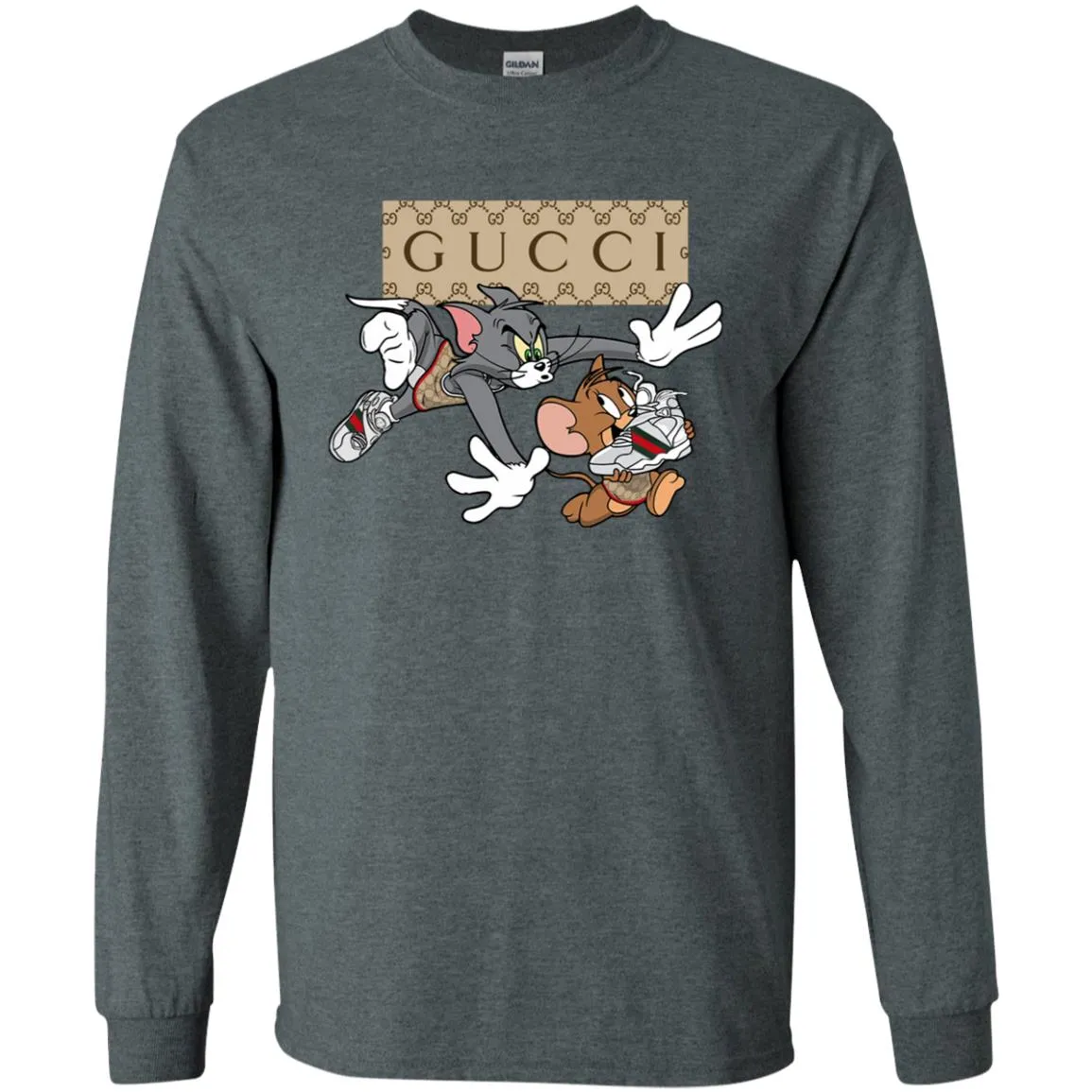 Gucci Tom And Jerry Cartoon T-shirt Men Long Sleeve Shirt