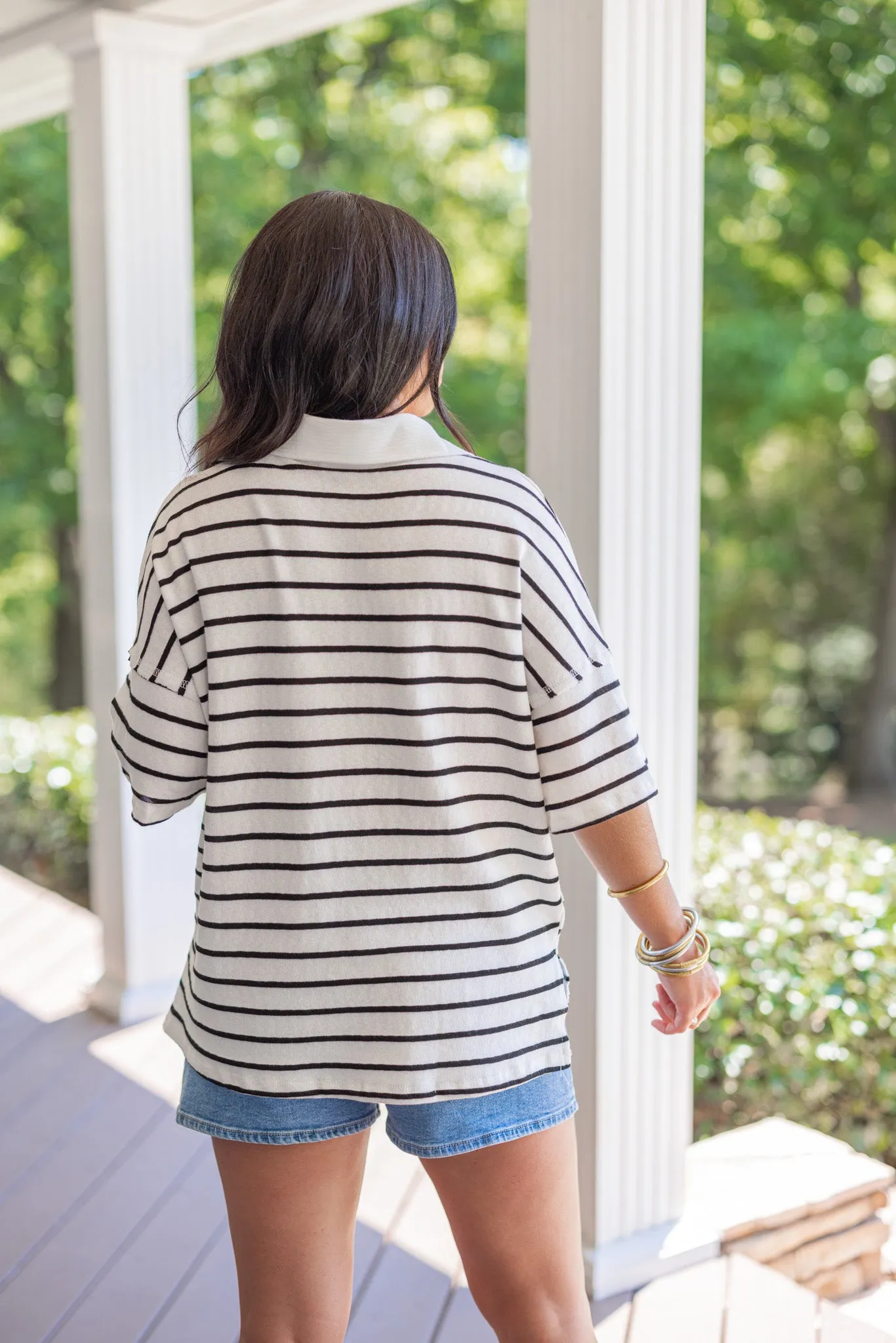 Harbor Haven Black Striped Top