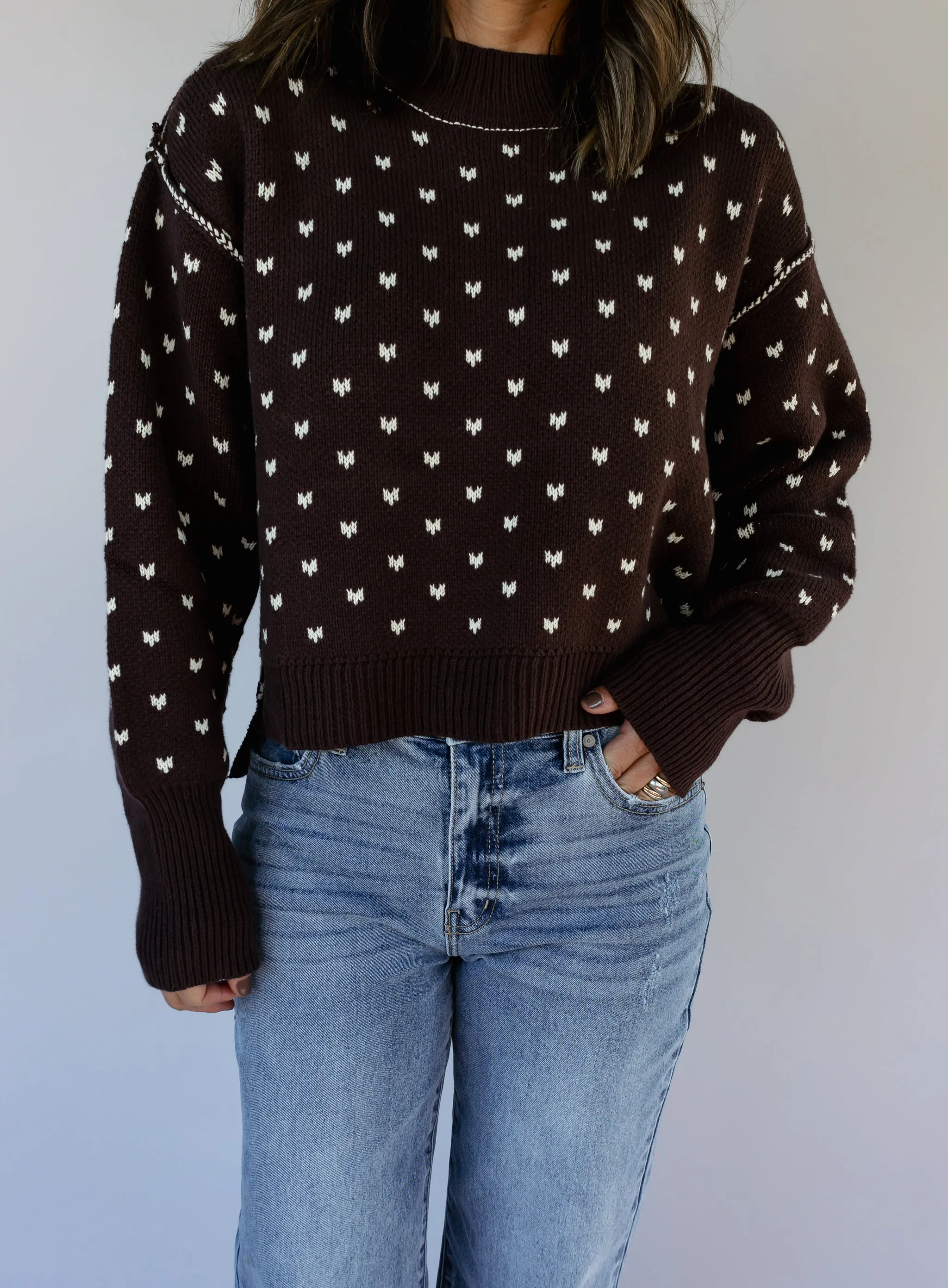 Holly Heart Crop Sweater