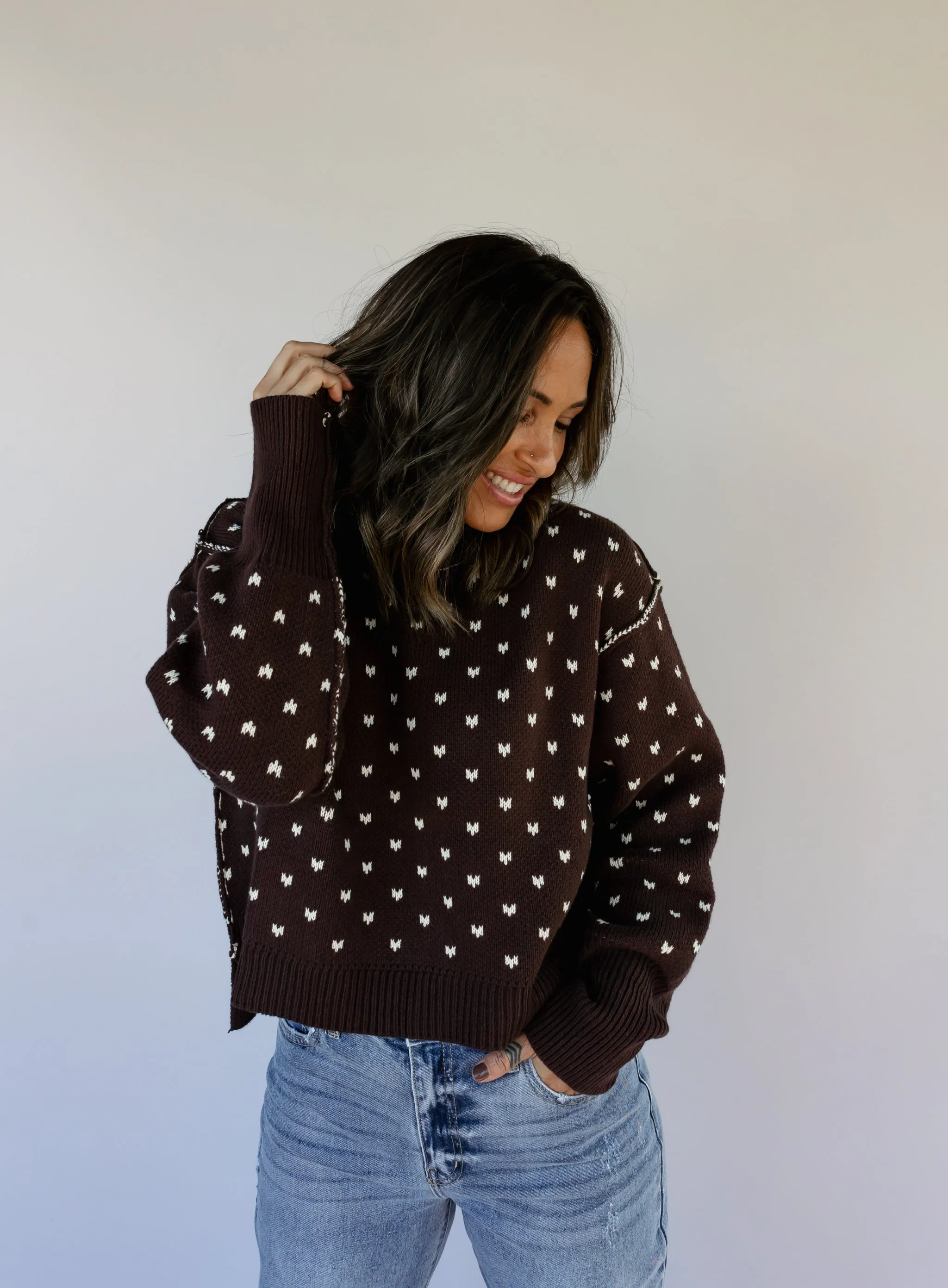 Holly Heart Crop Sweater