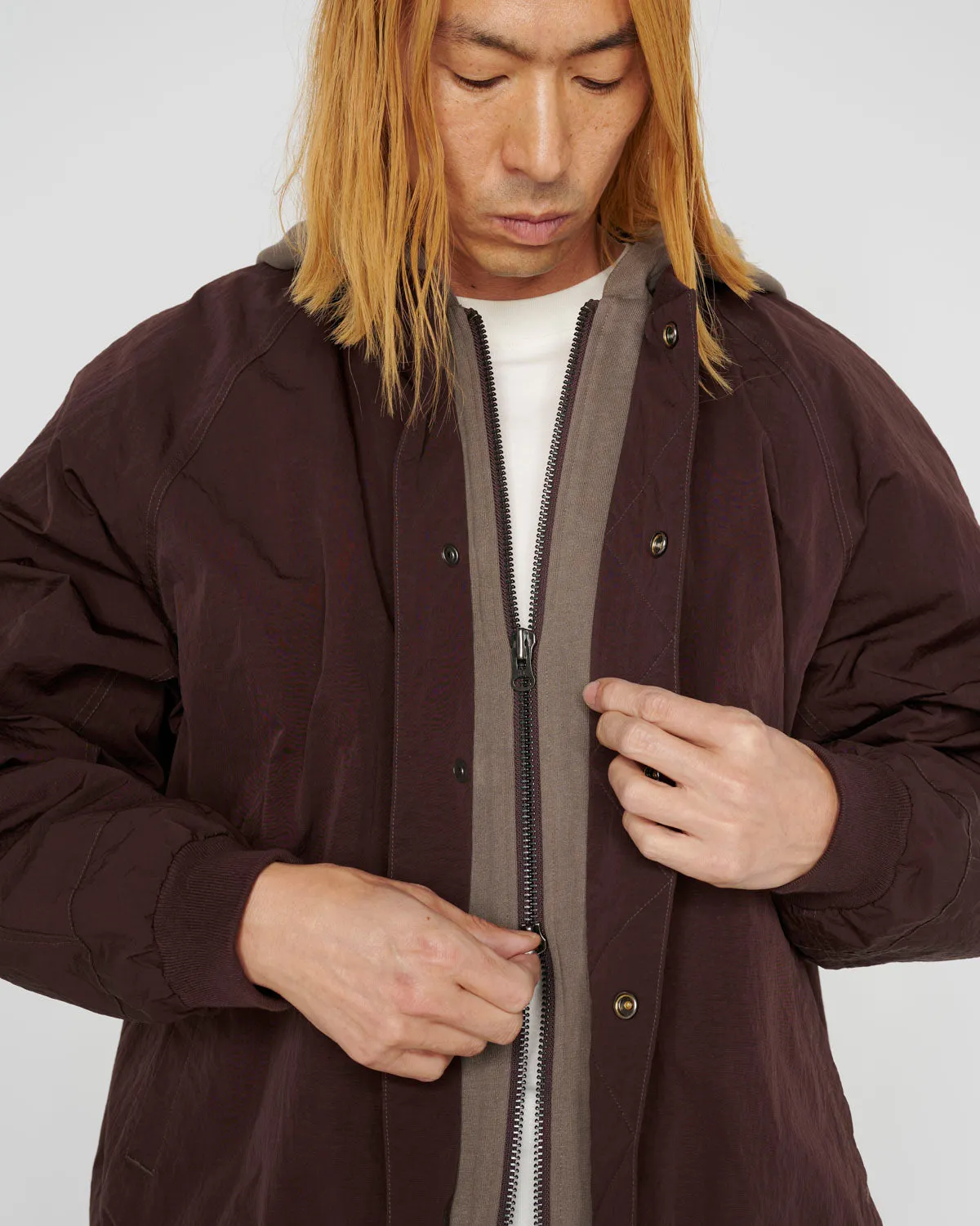 Hooded Flight Jacket - Chocolate