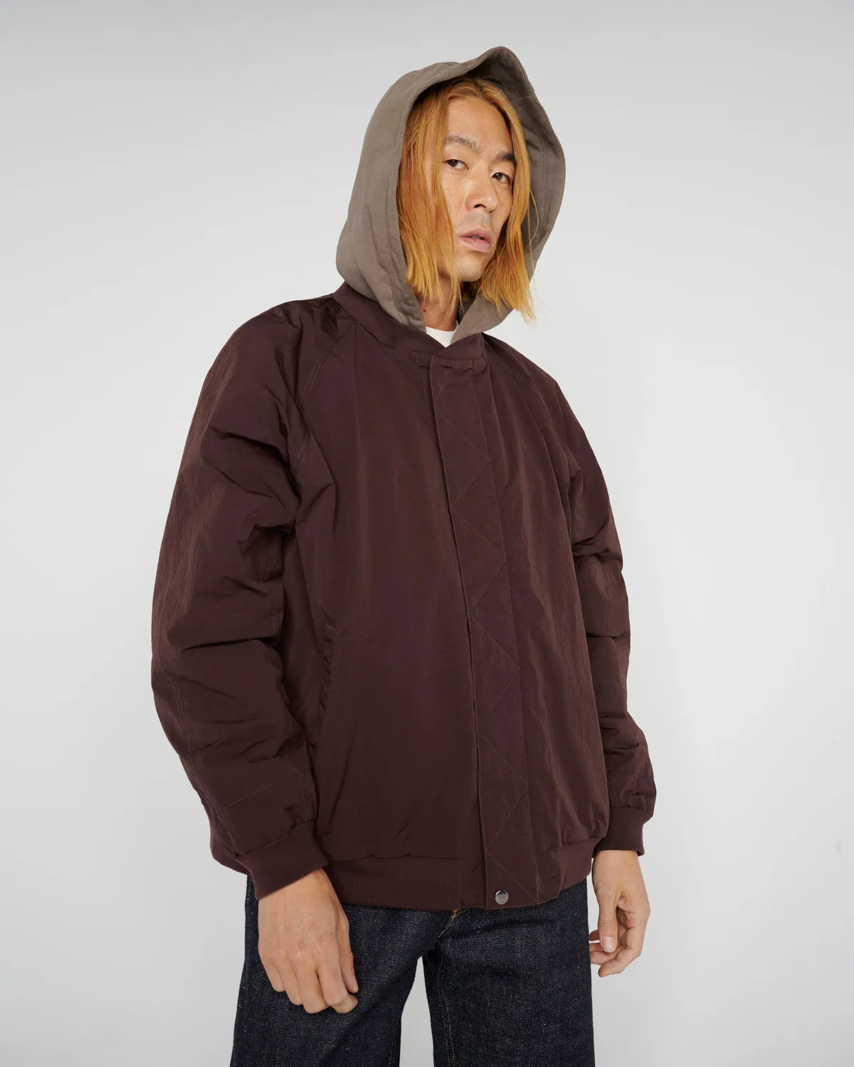 Hooded Flight Jacket - Chocolate