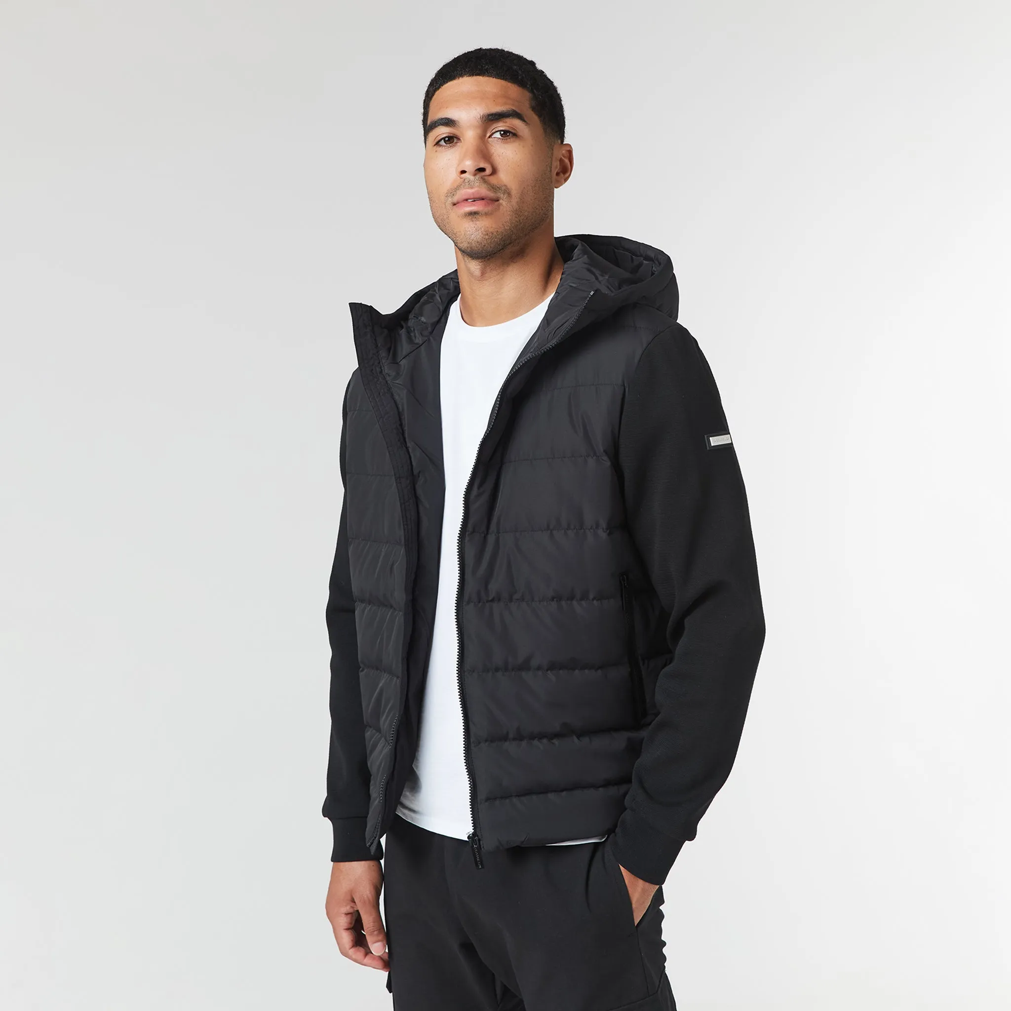 Hooded Hybrid Jacket | Black