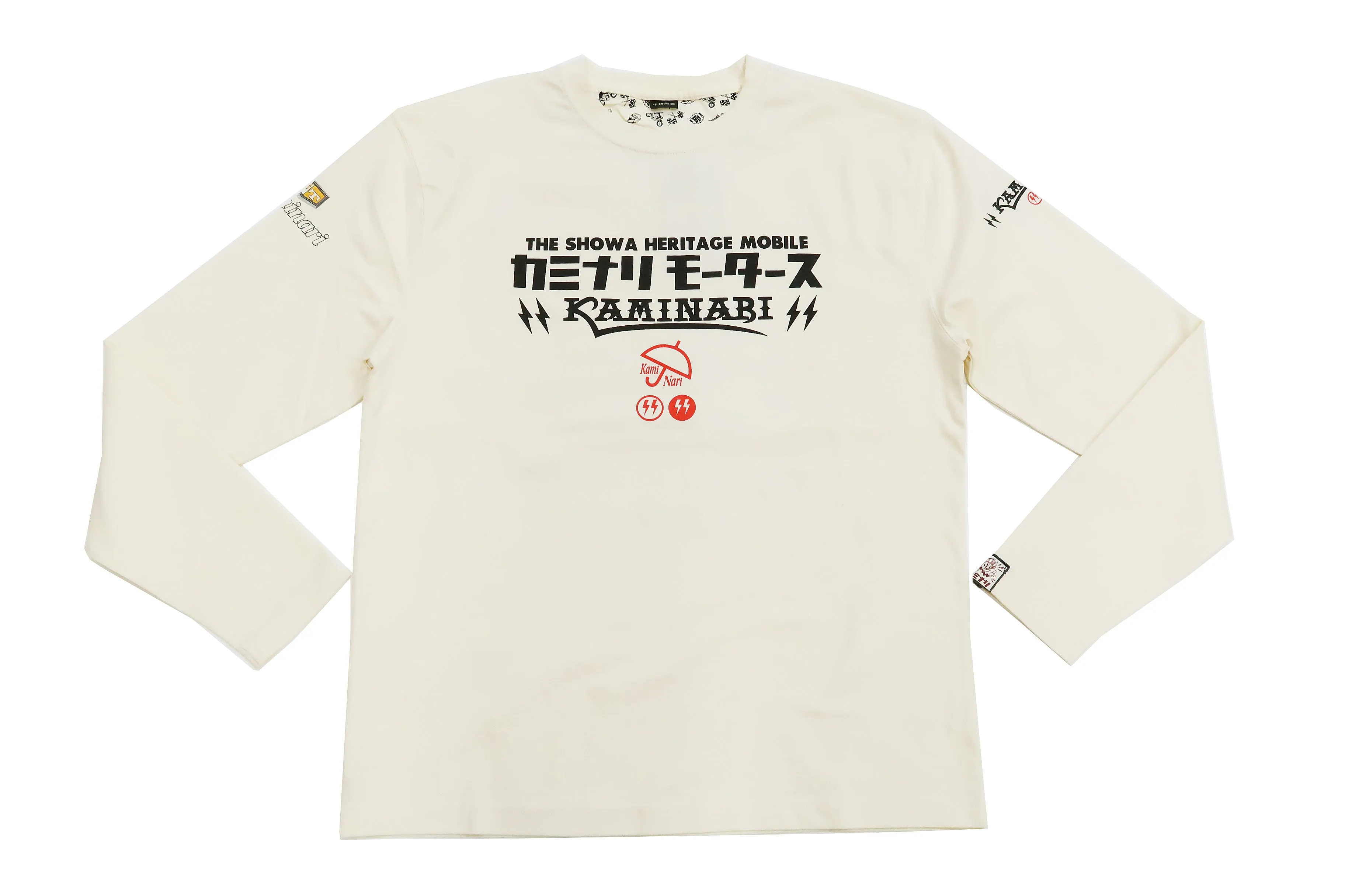 Kaminari T-Shirt Men's Classic Japanese Car Graphic Long Sleeve Tee Efu-Shokai KMLT-223 Off-White