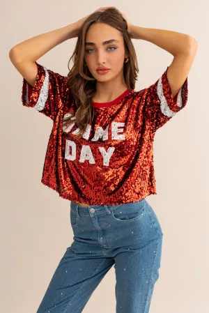 Ladies Le Lis "Game Day" Sequins Cropped Top - MT6091