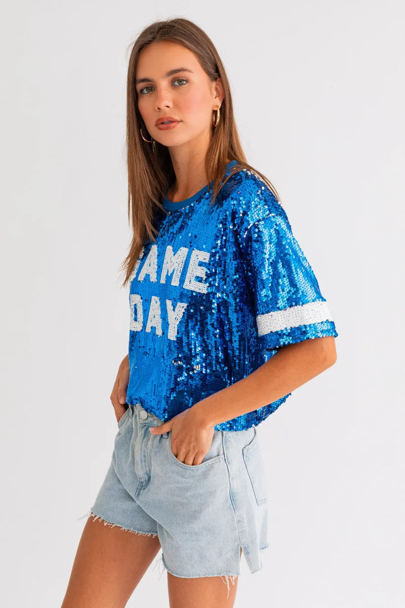 Ladies Le Lis "Game Day" Sequins Cropped Top - MT6091